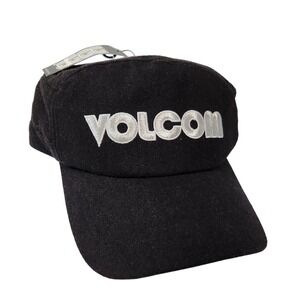 Y2k Volcom Womens Black Wool Blend Size SM Snapback Hat Skater Punk Grunge 2000s